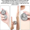 4 dalių ežiuko kamuoliuko metalinis akupresūrinis kamuoliukas, magnetinių masažo kamuoliukų rinkinys su 10 masažo žiedų ir 5 masažo apyrankėmis, įgūdžių kamuoliukas, ežiuko kamuoliukas, streso mažinimo masažo kamuoliukas streso mažinimui ar masažui