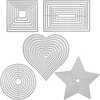 5 pjaustymo štampų rinkinys geometrinis rinkinys pjaustymo štampai kvadratinis stačiakampis apskritimas žvaigždė širdis rėmelis kvadratinis pjaustymo įspaudimo trafaretas skirtas "pasidaryk pats" scrapbooking albumo kortelėms