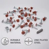 (50 vnt. pakuotė) Dažyti 4.2 x 19 mm medsraigčiai, savaime įsisriegiantys metaliniai varžtai, Phillips modifikuota santvaros galvutė, plokščia galvutė (50, vario ruda Ral 8004)