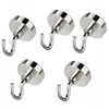 5x Neodyminis magnetinis kabliukas su sriegiu M6, 32x8mm, 38kg