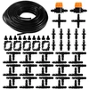 65 dalių 4/7 mm drėkinimo rinkinys, 20 m drėkinimo žarna, „pasidaryk pats“ sodo drėkinimo sistema su jungtimi, t jungtimi, žarnos galo kištukais, terasai