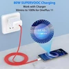 80 W įkroviklis su 1 metro usb-c įkrovimo laidu | sieninis įkroviklis greitasis įkroviklis supervooc warp įkroviklis, suderinamas su Oneplus 13 12 12r 11 10 pro