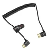 8k Hdmi 2.1 spiralinis kabelis, 48gbps, kampinis