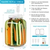 Gertuvė Absovetu 2 didelių fermentavimo indų rinkinys su oro užraktu, 5,7 litro, plataus kaklelio fermentavimo indai su fermentacijos vožtuvu, fermentavimo rinkinys su svoriu Kimchi raugui, raugintiems kopūstams, kefyrui, daržovėms