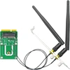 Adapteris M.2 Key E į Mini Pcie su Wifi modulių palaikymu ir antena