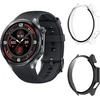 Aerku kietas dėklas su ekrano apsauga, suderinamas su Oneplus Watch 3, [2 vnt.] pilnos apsaugos įbrėžimams atsparus pc apsauginis dėklas, juodas ir skaidrus