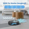 Airrobo robotas dulkių siurblys su plovimo funkcija, P30 robotas dulkių siurblys, 3000pa siurbimo galia, 3-in-1 robotas dulkių siurblys naminių gyvūnų plaukams, kilimams, kietoms grindims, robotas šluota su nuotoliniu valdymu, 120 min