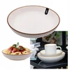 Akmeninių masės lėkštė-dubuo Reactive Glaze 21,5 cm 1050 ml balta kreminė Ravi