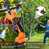 Akumuliatorinės genėjimo žirklės su teleskopine rankena, 2 m, elektrinės genėjimo žirklės su apsauginiu jungikliu, 2 x 2000 Mah akumuliatorius, 2 x Sk5 ašmenys, Lcd ekranas, profesionalios elektrinės sodo žirklės medžių pjovimui