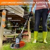Akumuliatorinis žolės pjoviklis su akumuliatoriumi ir įkrovikliu, 3 viename elektrinis akumuliatorinis krūmapjovis ir žolės pjoviklis su 2 x 4,0 Ah akumuliatoriais ir metaliniu peiliu, reguliuojamas, akumuliatorinis krūmapjovis vejos pjovimui