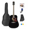 Akustinės gitaros rinkinys Max, derintuvas, dirželis / juoda