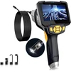 Amailtom 1080p endoskopinė kamera Full Hd, 8 mm dvigubo objektyvo inspekcinė kamera su 4,3 colių Ips ekranu, Ip67 vandeniui atspari vamzdžio kamera su 6 reguliuojamais Led žibintais, 5 m pusiau standus kabelis
