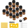 Amazleer 100 mini rudų stiklinių buteliukų rinkinys po 1 ml su lašintuvu, valymo šepetėliu