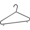 Amazon Basics juodos plastikinės pakabos paltams su šoniniais kabliukais ir strypu kelnėms, 50 vnt.