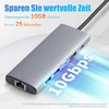 Amazon Basics Usb C šakotuvas kompiuteriams ir nešiojamiesiems kompiuteriams, 6 viename multiport adapteris su 100 W Max Pd įkrovimu, 4k Hdmi, 2 Usb-a prievadais, Ethernet, Type C duomenų prievadas