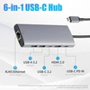 Amazon Basics Usb C šakotuvas kompiuteriams ir nešiojamiesiems kompiuteriams, 6 viename multiport adapteris su 100 W Max Pd įkrovimu, 4k Hdmi, 2 Usb-a prievadais, Ethernet, Type C duomenų prievadas