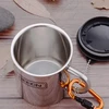 Ambition Kempingo puodelis su dangteliu, 220-450 ml, nerūdijantis plienas