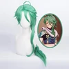Anime cosplay perukas žalias ilgas cosplay plaukai suaugusiems