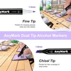 Anymark 120 spalvų alkoholinių markerių rinkinys su dvigubu antgaliu, menui ir piešimui