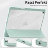 Aoub dėklas, skirtas ipad 9th/8th/7th generation 2021 2020 2019, smart folio dėklas su pieštuko laikikliu, skirtas ipad 9/8/7, apsauginis dėklas, skirtas i pad 10.2 colių, skaidrus galinis dangtelis, šviesiai žalias