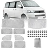 Apsauga nuo saulės, automobilio priekinio stiklo pakeitimas, skirtas vw t5 t6 lwb, 8 dalių apsaugos nuo saulės priekinio stiklo apsaugos rinkinys, vidinis termo užuolaidų langų rinkinys su laikymo krepšiu, 100% užtemimas (8 dalys-lwb)