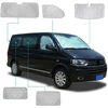 Apsauga nuo saulės, automobilio priekinio stiklo pakeitimas, skirtas vw t5 t6 lwb, 8 dalių apsaugos nuo saulės priekinio stiklo apsaugos rinkinys, vidinis termo užuolaidų langų rinkinys su laikymo krepšiu, 100% užtemimas (8 dalys-lwb)