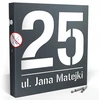 Apšviestas namo numeris adresinė lentelė led 30x30 cm antracito spalvos ral7016