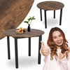 Apvalus virtuvinis stalas valgomajam, svetainei Teo, rustic oak spalvos, loft stiliaus