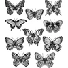 Art Gone Wild Agcms294 Tim Holtz Flutter lipnus guminių antspaudų rinkinys, įvairiaspalvis
