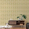 A.s. Création 395361 retro tapetai 70s 0.53 x 8.5 m, vintažiniai grafiniai raštai žalia kreminė spalva - neaustiniai tapetai retro chic, pagaminta vokietijoje