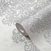 A.s. Création Pure Elegance 397655 flizelininiai tapetai su ornamentais, 0.53 x 10.05 m, balti, pilki, barokiniai tapetai, pagaminti Vokietijoje