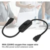Ashata micro usb kabelis, micro usb female į male prailginimo kabelis su 501 mygtuko jungikliu, skirtas micro usb kabeliui su mygtuko jungikliu micro usb male ir female
