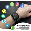 Atlantis Smartix išmanusis laikrodis vyrams moterims, skirtas fitnesui, jutiklinis ekranas 1,69 colio, bluetooth skambučių funkcija, širdies ritmo monitorius, saturacijos monitorius (spo2), kraujo spaudimo aktyvumo sekiklis, juodas, normalus