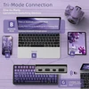 Attack Shark X85 mechaninė klaviatūra su tarpikliais ir sukamuoju valdikliu, 75% belaidė žaidimų klaviatūra su penkių sluoksnių paminkštinimu, Bt5.0/2.4g/usb-c, Rgb, karštai keičiama, Pbt klavišų dangteliai (violetinė)