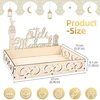 Atuoxing ramadano lėkštė, eid mubarak lėkštė, medinis padėklas, desertų padėklas, medinė lėkštė su mėnulio ir žvaigždžių raštu, ramadano dekoracija, saldumynams, pyragams, sausainiams, eid stalo dekoravimui