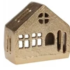Auksinis metalinis žibintas namelis 8,5 cm