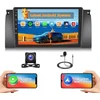 Automagnetola Hikity 2g + 64g android automobilinis radijas, skirtas bmw 5 serijos (x5/e39/m5/e53) 1996–2003 m., su 9 colių jutikliniu ekranu, 2 din radijas su belaidžiu carplay android auto rds/fm radiju bt gps wifi + atbulinės eigos kamera + mikrofonas