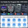 Automagnetola Hikity 4g + 64g Android automobilinis radijas Peugeot 406 1999-2004 su 9 colių jutikliniu ekranu, stereo 2 Din su belaidžiu Carplay Android Auto Fm/rds radiju Bt Gps Wifi Swc Mirror Link + atbulinės eigos kamera + mikrofonas