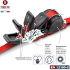 Automatinis surišimo diržas 5 m 25 mm su j formos kabliu 350 kg / 700 kg | 4 tempimo diržų rinkinys savaime susivyniojantis | Automatinis tempimo diržo vyniotuvas / tempimo diržo ritė | Surišimo diržas sunkvežimio priekabai