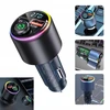 Automagnetola Automobilinis fm bluetooth 5.3 transmiteris su pd30w ir spalvotu rgb, juodas