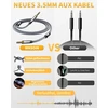 Aux kabelis 3.5 jack į 3.5 jack kabelį, 3.5 mm audio kabelis Hifi stereo, 4 kontaktų palaiko mikrofoną ausinėms (ctia), mobiliajam telefonui, garsiakalbiui, automobilio radijui, Mp3 grotuvui, Ps4, XBOX One (3 m - 4 kontaktų)
