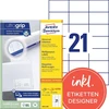 Avery Zweckform universalūs lipdukai 70 x 42,3 mm, balti