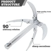 Baifulai 4 kablių griebimo kabliai su 20 m virve ir virvės rankena, 2 mm storio sustiprintas atlenkiamas inkaras, tvirtas ir patvarus atlenkiamas inkaras, sulankstomas, skirtas mažoms valtims ir vandens augalų valymui