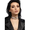 Baltas eko odos chokeris gothic Rock su širdimi