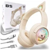 Baltos belaidės žaidimams ausinės Onikuma B5 Cat Bluetooth