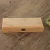 Bambukinė dėžutė su atverčiamu dangteliu - stačiakampė medinė dėžutė su užraktu ir stalčiumi - 26,5 x 10 x 4 cm dėžutė auskarams