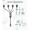 Basesailor Usb skirstytuvas, 4 prievadai 0.3m 4 viename Type A Male į Female skirstytuvas nailoninis daugiafunkcinis kabelis daugia lizdų ilgiklis šakotuvas įkroviklis, skirtas Mac Pc Tv automobiliui Ps4 Ps5 XBOX