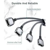 Basesailor Usb skirstytuvas, 4 prievadai 0.3m 4 viename Type A Male į Female skirstytuvas nailoninis daugiafunkcinis kabelis daugia lizdų ilgiklis šakotuvas įkroviklis, skirtas Mac Pc Tv automobiliui Ps4 Ps5 XBOX