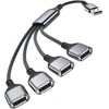 Basesailor Usb skirstytuvas, 4 prievadai 0.3m 4 viename Type A Male į Female skirstytuvas nailoninis daugiafunkcinis kabelis daugia lizdų ilgiklis šakotuvas įkroviklis, skirtas Mac Pc Tv automobiliui Ps4 Ps5 XBOX