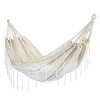 Bauerkraft Dvivietis sodo hamakas su kutais, sūpynės 200x150cm boho smėlio spalvos